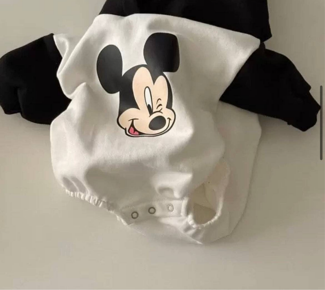 Color Block Mickey Hooded Romper