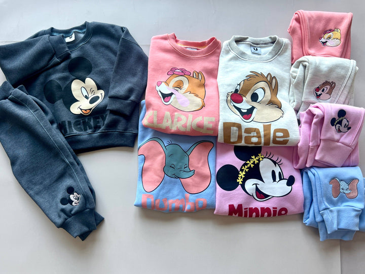 Disney Character Embroidered Sweat Set