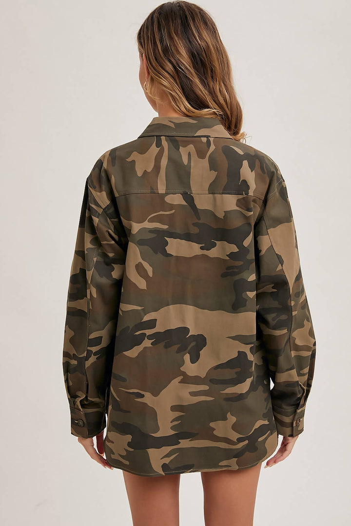 Camouflage Button Down Jacket