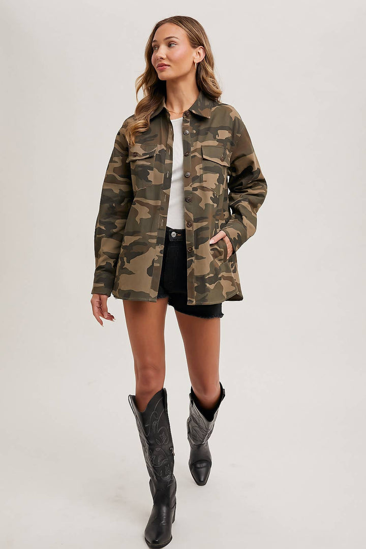 Camouflage Button Down Jacket