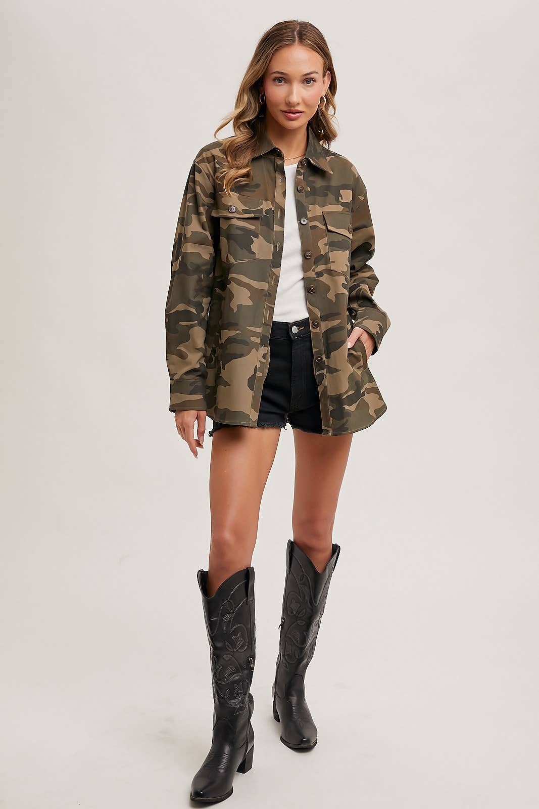 Camouflage Button Down Jacket