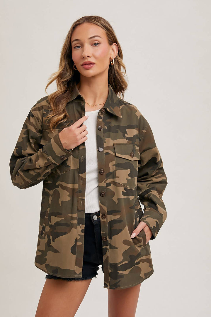 Camouflage Button Down Jacket