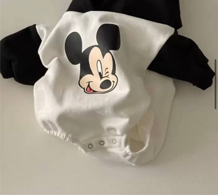 Color Block Mickey Hooded Romper