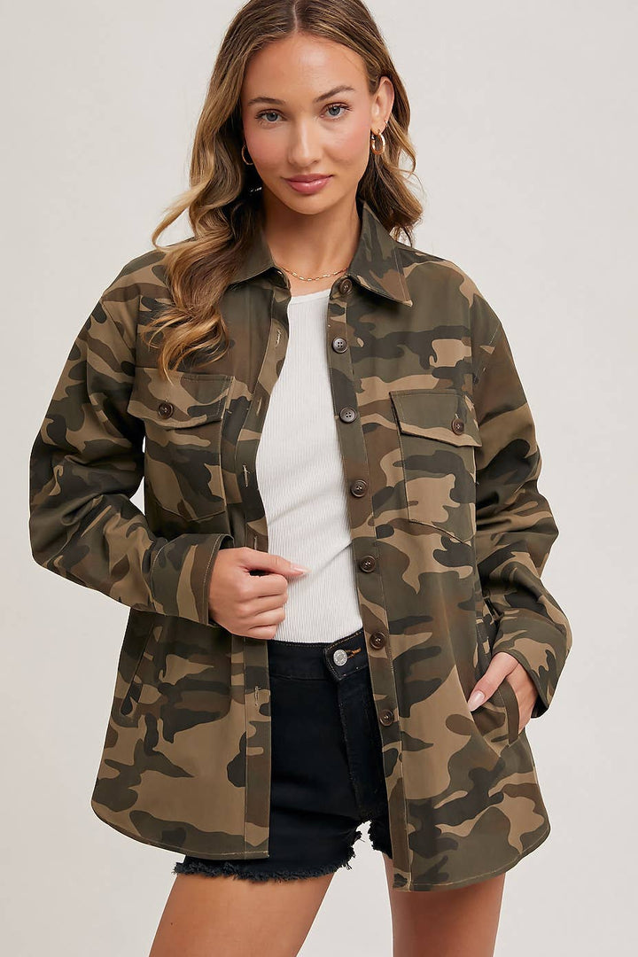 Camouflage Button Down Jacket