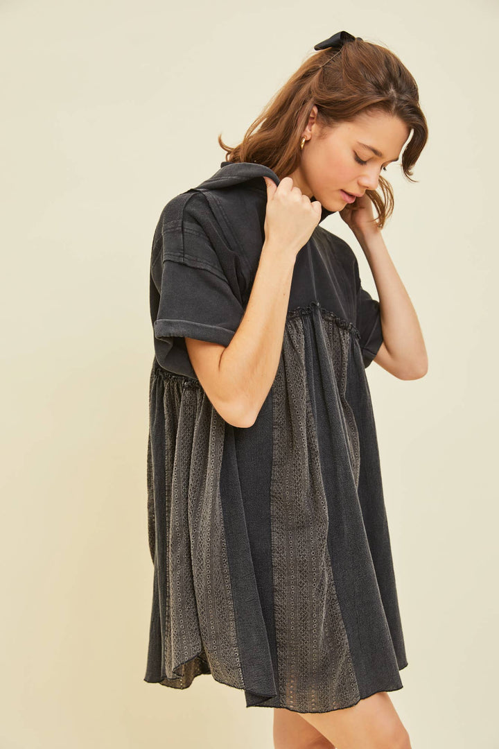 Mineral Wash Dress with Hoodie