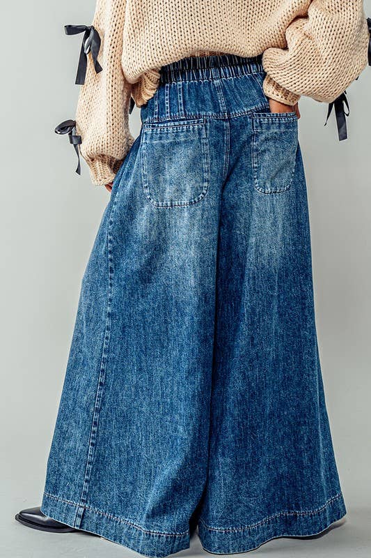 Wide Leg Dark Denim Pants