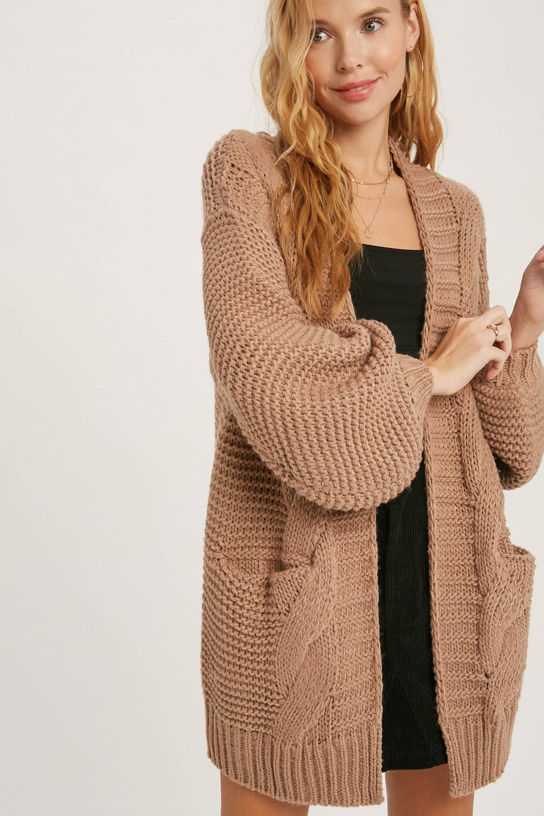 Chunky Cable Lantern Cardigan