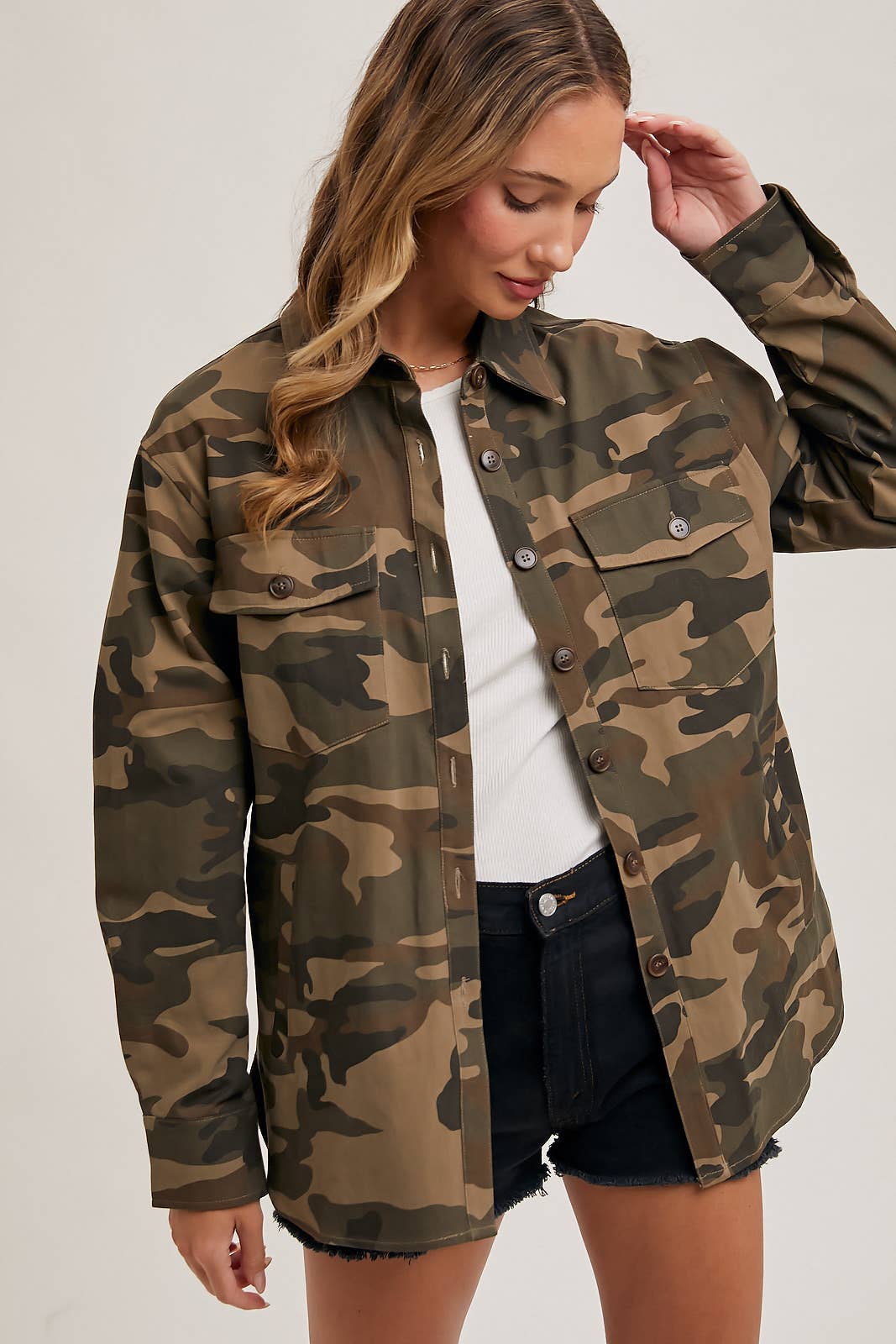 Camouflage Button Down Jacket