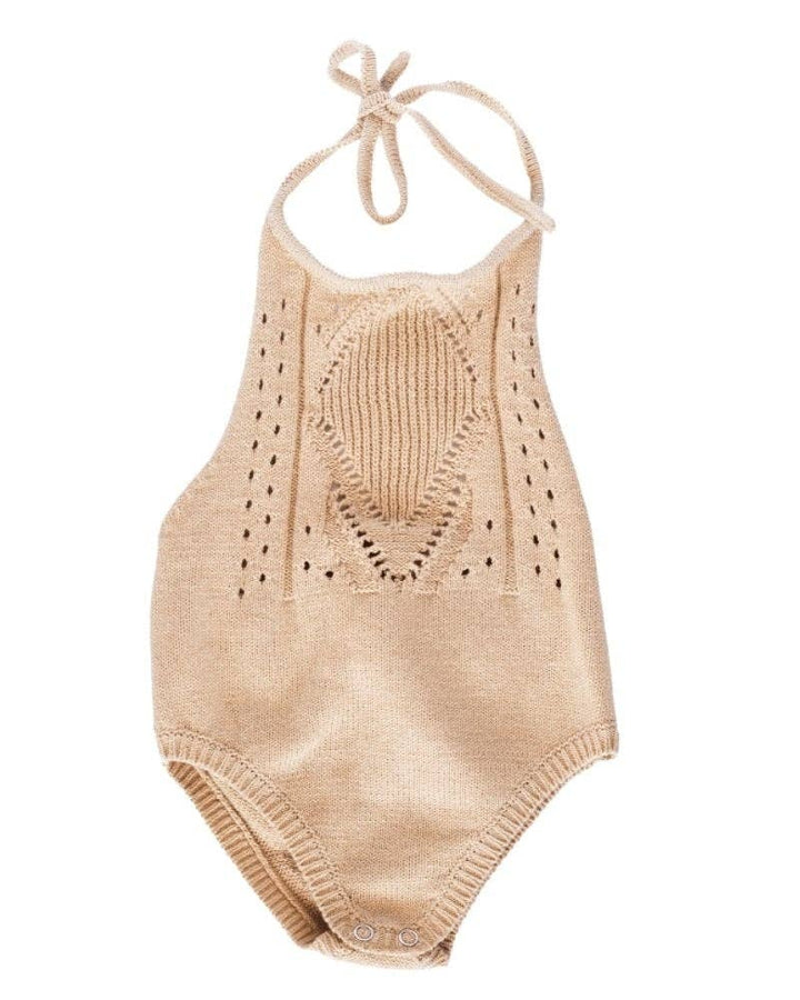 Drake Crochet Halter Romper - Vanilla Cream